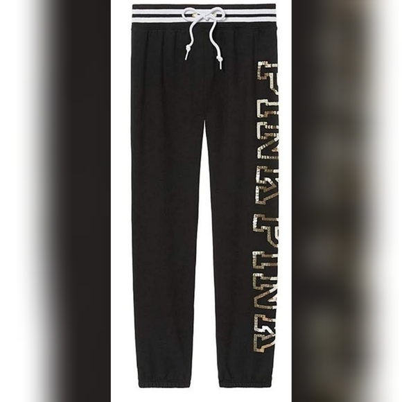 VS Pink Bling Pants in Black & Gold! - Picture 3 of 6